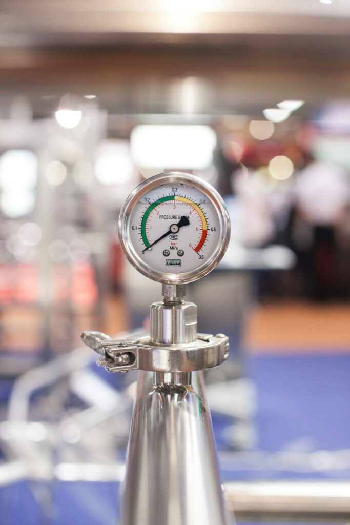 Pressure gauge on an industrial pressure system